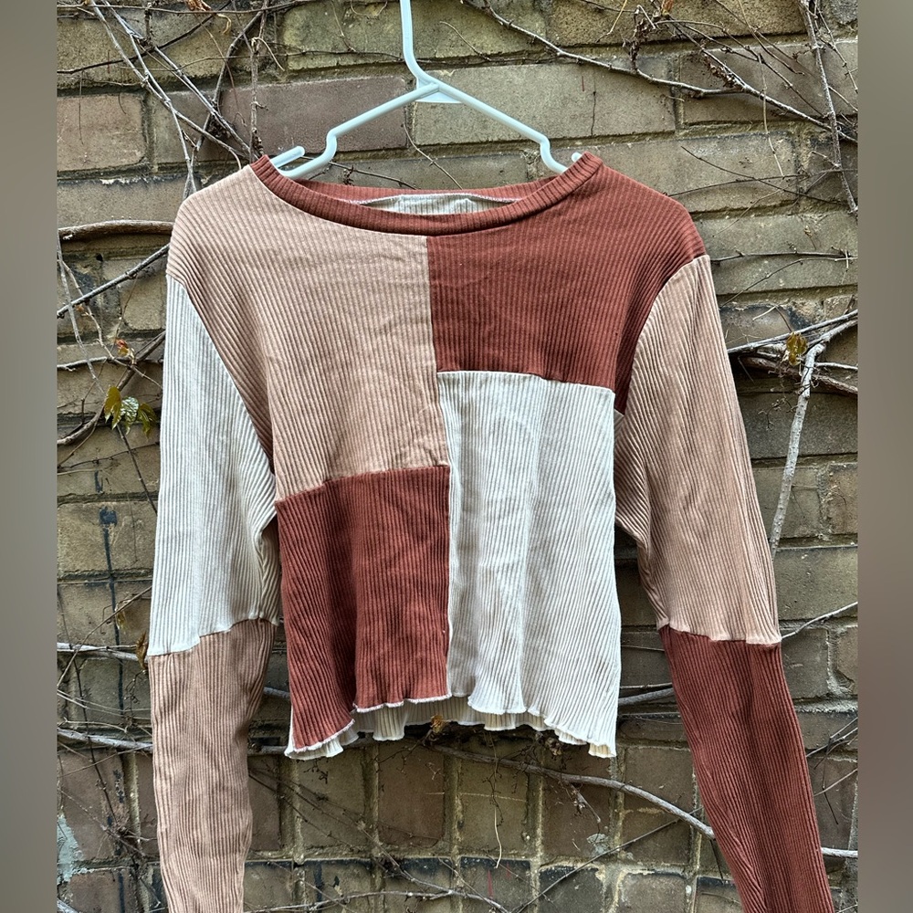 Y2K Ribbed Colourblock Long Sleeve - Picture 3 of 4